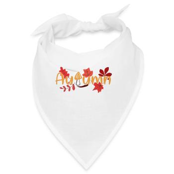 HERBST HERBSTLICH HERBST SPRUCH - Bandana - Weiß - Vorne