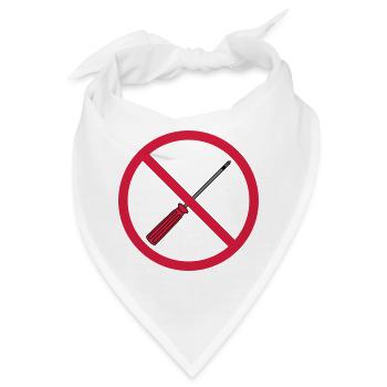 keine schraubenzieher verboten schild hinweis mech - Bandana - Weiß - Vorne