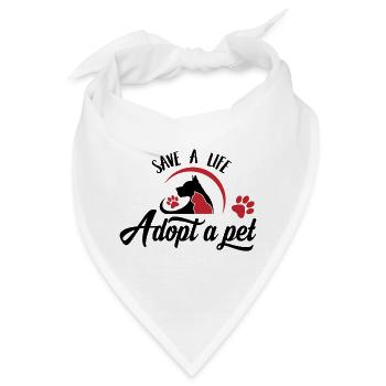 Tierschutz Tierrettung Save Animal Rights Geschenk - Bandana - Weiß - Vorne