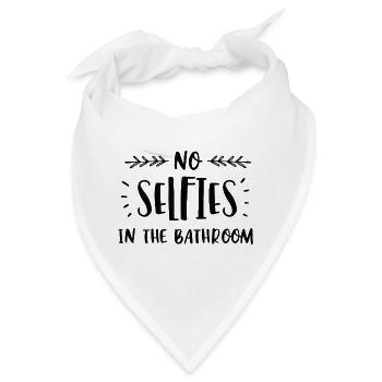 No selfies in the bathroom - Keine Selfies im Bad - Bandana - Weiß - Vorne