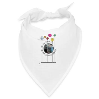 Gitarre Planeten Geschenk Idee - Bandana - Weiß - Vorne