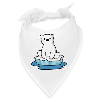 Der sitzende Eisbär - Bandana - Weiß - Vorne