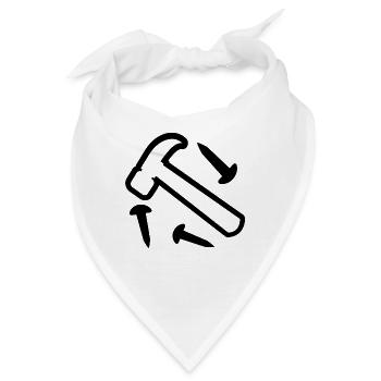 Hammer und Nagel - Bandana - Weiß - Vorne