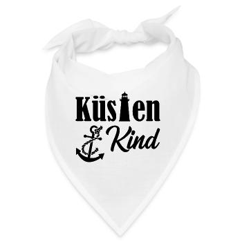 Küstenkind Anker Leuchtturm Meer Maritim Geschenk - Bandana - Weiß - Vorne