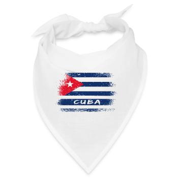 Kuba Vintage Design / Flagge - Bandana - Weiß - Vorne
