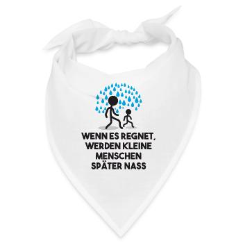 Lustig Witzig Statement Sprüche Regen Regentropfen - Bandana - Weiß - Vorne