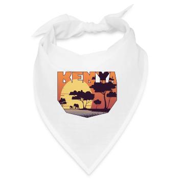 Kenia Design mit Landschaft / Geschenk - Bandana - Weiß - Vorne