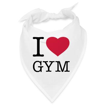 I LOVE GYM Fitness Muskeltraining - Bandana - Weiß - Vorne