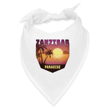 Design mit Palmen und Sonne / Geschenk - Bandana - Weiß - Vorne