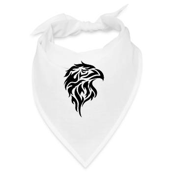 Falke Raubvogel falcon Tribel - Bandana - Weiß - Vorne