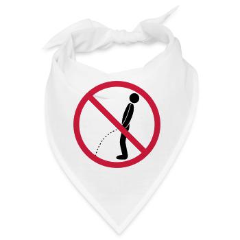 kein im stehen pinkeln verboten schild pissen klo - Bandana - Weiß - Vorne