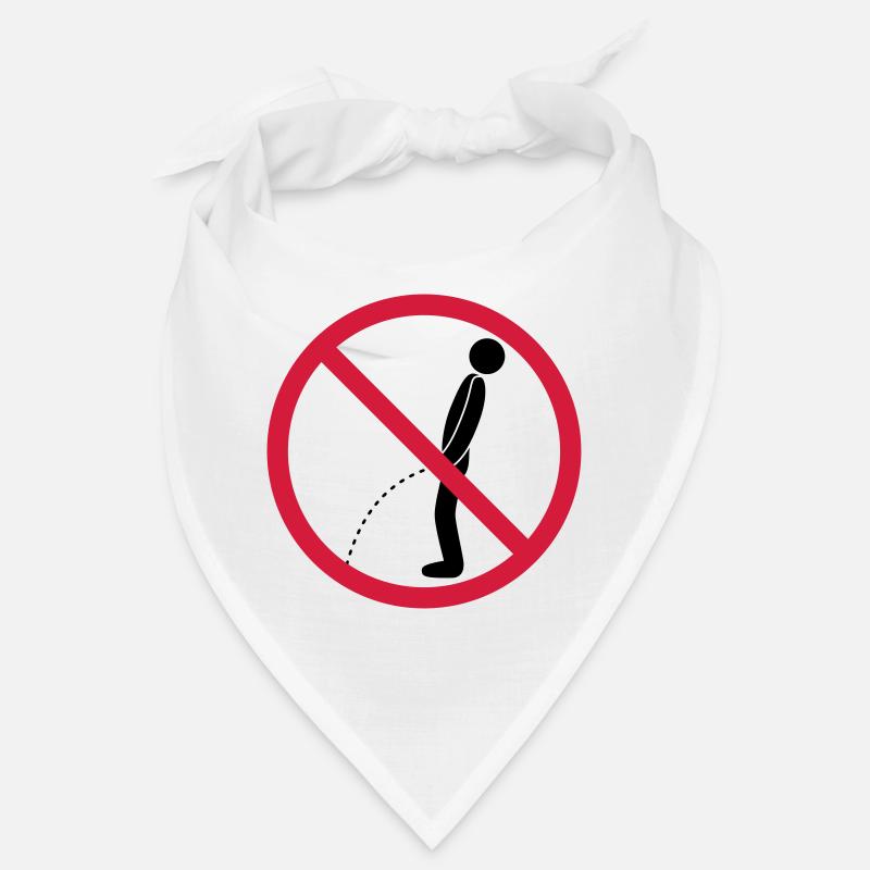 pas de pipi debout interdit bouclier pisse loo - Bandana - blanc