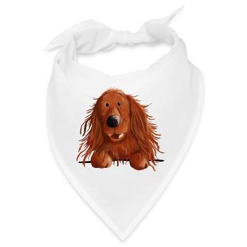 Neugieriger Irish Setter - Bandana - Weiß - Vorne