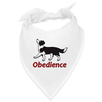 Obedience Border Collie Schrift - Bandana - Weiß - Vorne