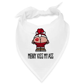 Merry kiss my ass - Bandana - Weiß - Vorne