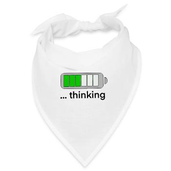 Thinking Denken Witzige und Geistreiche Baterie - Bandana - Weiß - Vorne