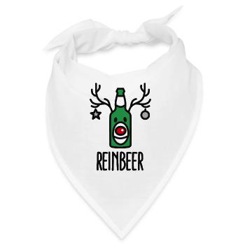 Reinbeer = Reindeer + Beer - Bandana - Weiß - Vorne