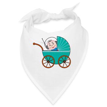 Kinderwagen / Buggy / Baby - Bandana - Weiß - Vorne
