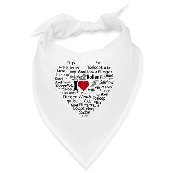 love rollkunstlauf herz - Bandana - Weiß - Vorne