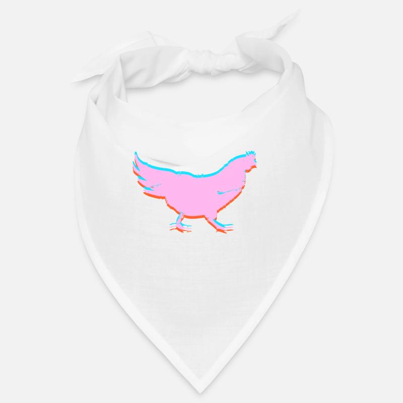 Huhn Hühnchen 3D Effekt - Bandana - Weiß