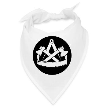 Zunftzeichen Zimmerer - Bandana - Weiß - Vorne