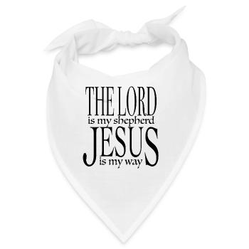 Der Herr ist mein Hirte Jesus ist mein Weg - Kleidung - Bandana - Weiß - Vorne
