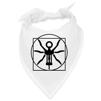 Vitruvian Mann Wein Korkenzieher Leonardo Da Vinci - Bandana - Weiß - Vorne