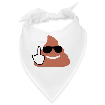 Shit Emoji & Finger - Bandana - Weiß - Vorne