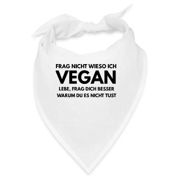 Veganer Sprüche - Bandana - Weiß - Vorne