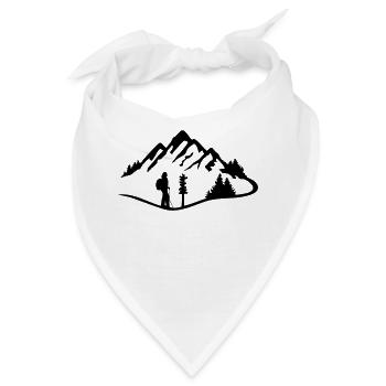 Berge und Wanderin, wandern - Frau - Bandana - Weiß - Vorne
