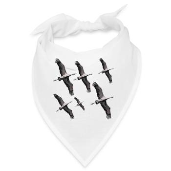 Vogelzug Kraniche - Bandana - Weiß - Vorne