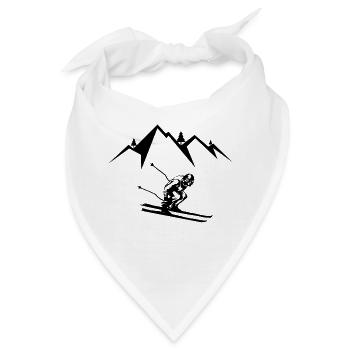 Skifahrer Skifahren - Bandana - Weiß - Vorne
