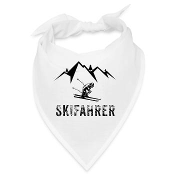 Skifahrer Skifahren - Bandana - Weiß - Vorne