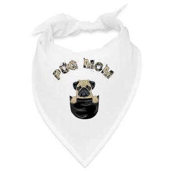 Mops Mamma - Bandana - Weiß - Vorne