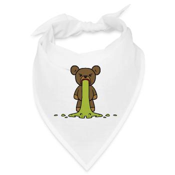 Teddy kotzt Teddy pukes Bär - Bandana - Weiß - Vorne