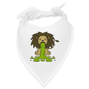 Löwe kotzt Lion pukes Kinder Shirt - Bandana - Weiß - Vorne