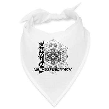 Göttliche Geometrie Metatrons Cube Sacred Design - Bandana - Weiß - Vorne