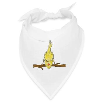 Niedlicher Vogel auf Ast Illustration - Bandana - Weiß - Vorne
