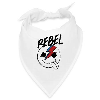 Smilie Rebel Rebellisch - Bandana - Weiß - Vorne