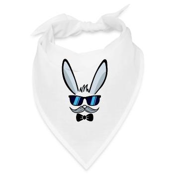 Er | Osterhase Gesicht Osterhäschen Frohe Ostern - Bandana - Weiß - Vorne