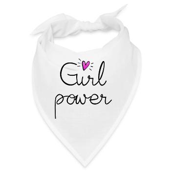 girl power mit herz rosa glitter - Bandana - Weiß - Vorne