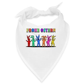 Frohe Ostern Osterhasen Osterhäschen Osterfest - Bandana - Weiß - Vorne