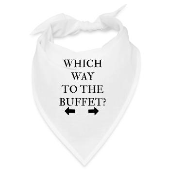 Which way to the Buffet - Bandana - Weiß - Vorne