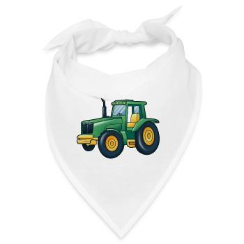 Traktor Trecker Trekker Zugmaschine Pflug Geschen - Bandana - Weiß - Vorne