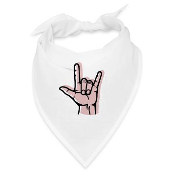Hand - Metal - Versatz - Bandana - Weiß - Vorne