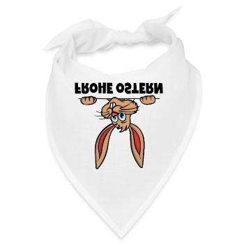 Frohe Ostern Osterhase Osterhäschen Sprüche - Bandana - Weiß - Vorne
