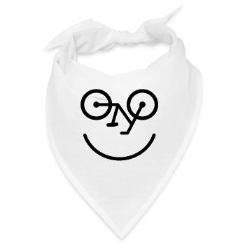 Fahrrad Gesicht Bike Lachen Lustig Smile Geschenk - Bandana - Weiß - Vorne