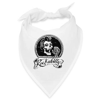 Rockabilly Totenkopf - Bandana - Weiß - Vorne