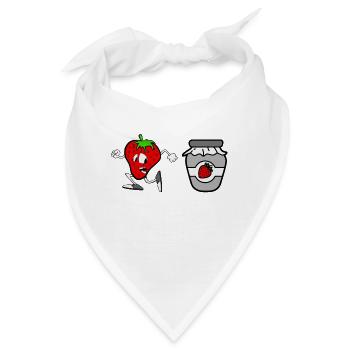 Erdbeere - Marmelade - Strawberry - Bandana - Weiß - Vorne