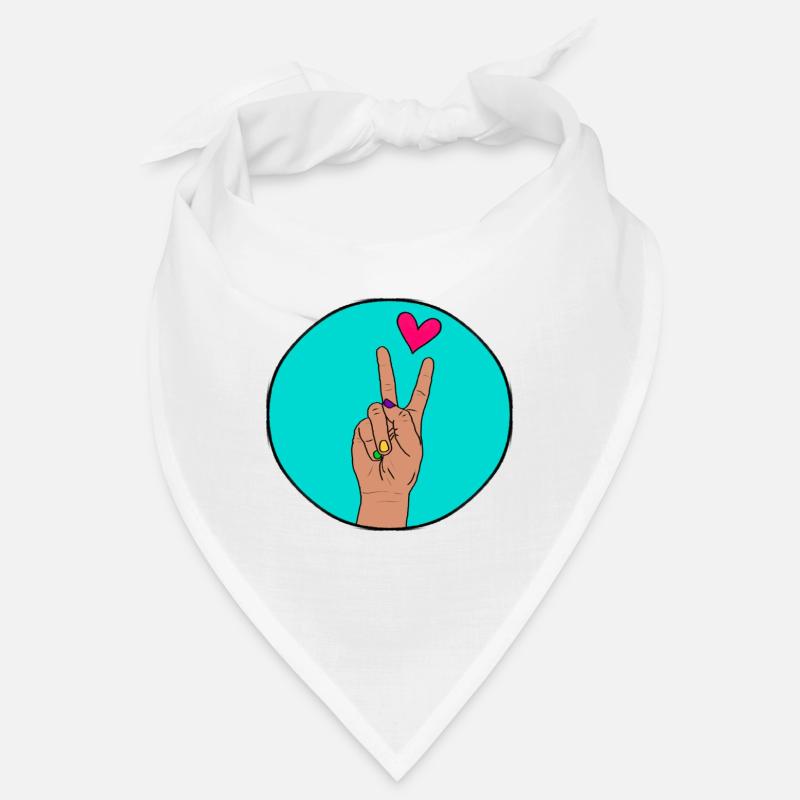 Peace Hand with Heart colored Bandana